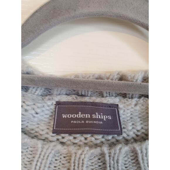 Wooden Ships Paola Buendia Gray Leopard Star Wool Blend Sweater, Small / Medium - Picture 2 of 10